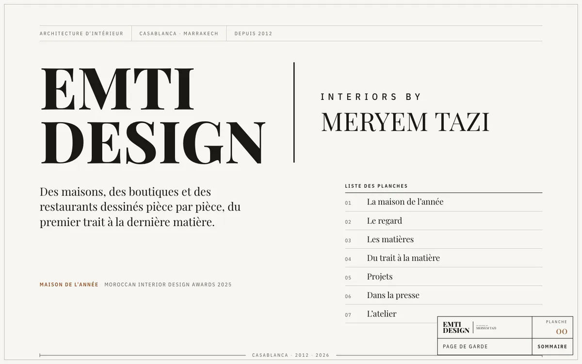 Accueil du site d’Emti Design sur ordinateur