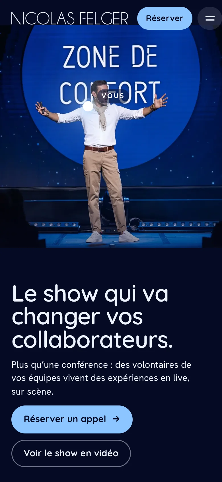 Le site sur iPhone : accueil et références